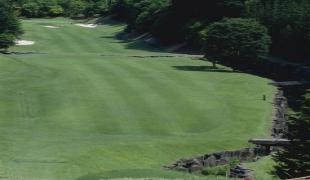 クリークが横断するNo.4 | こだま神川カントリークラブ